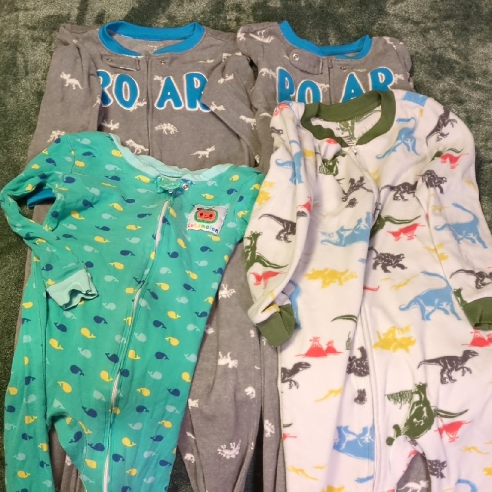 Carter's Dinosaur and Colomelon Print Footie Pajamas